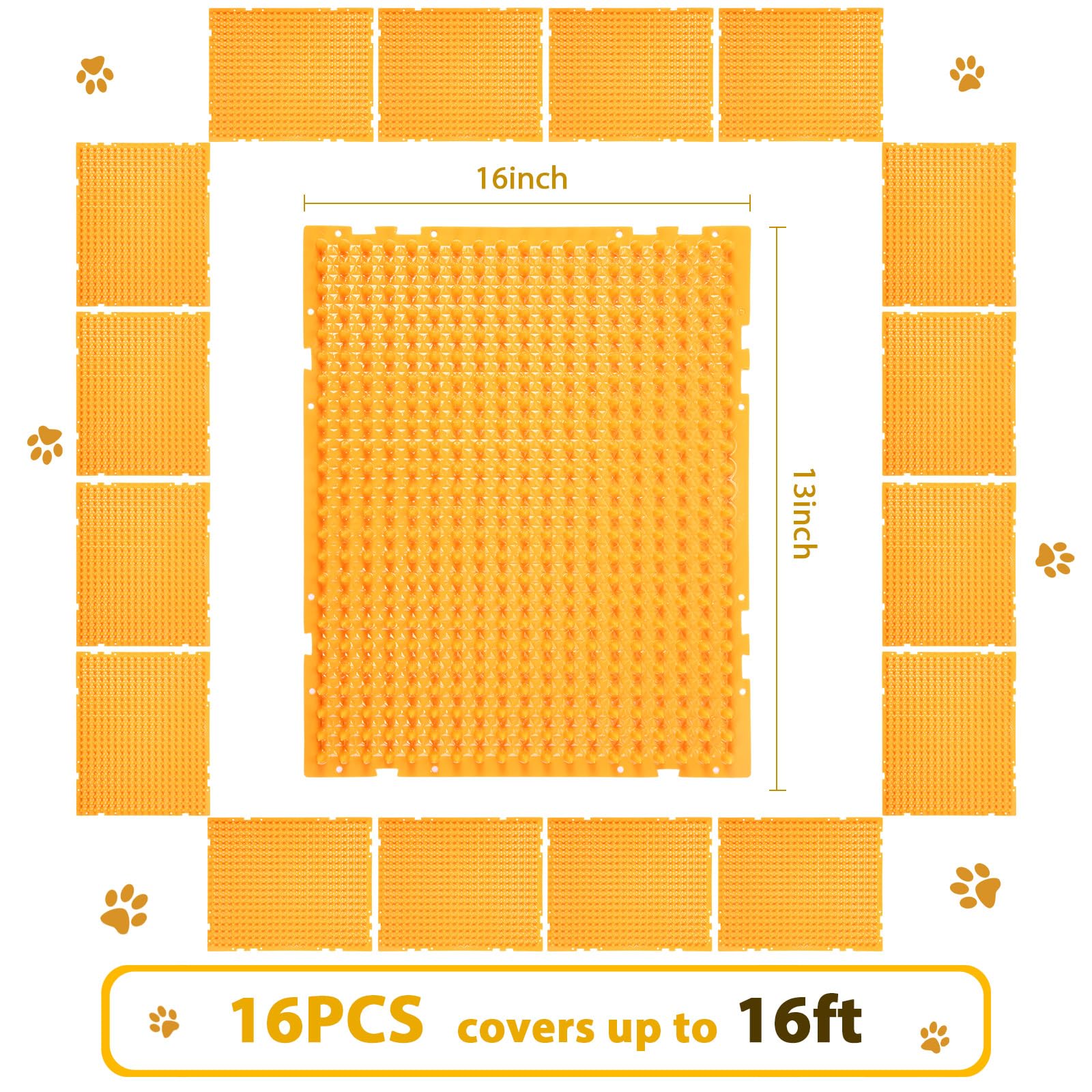 Nuanchu orange mats in garden keep pets away from ponds