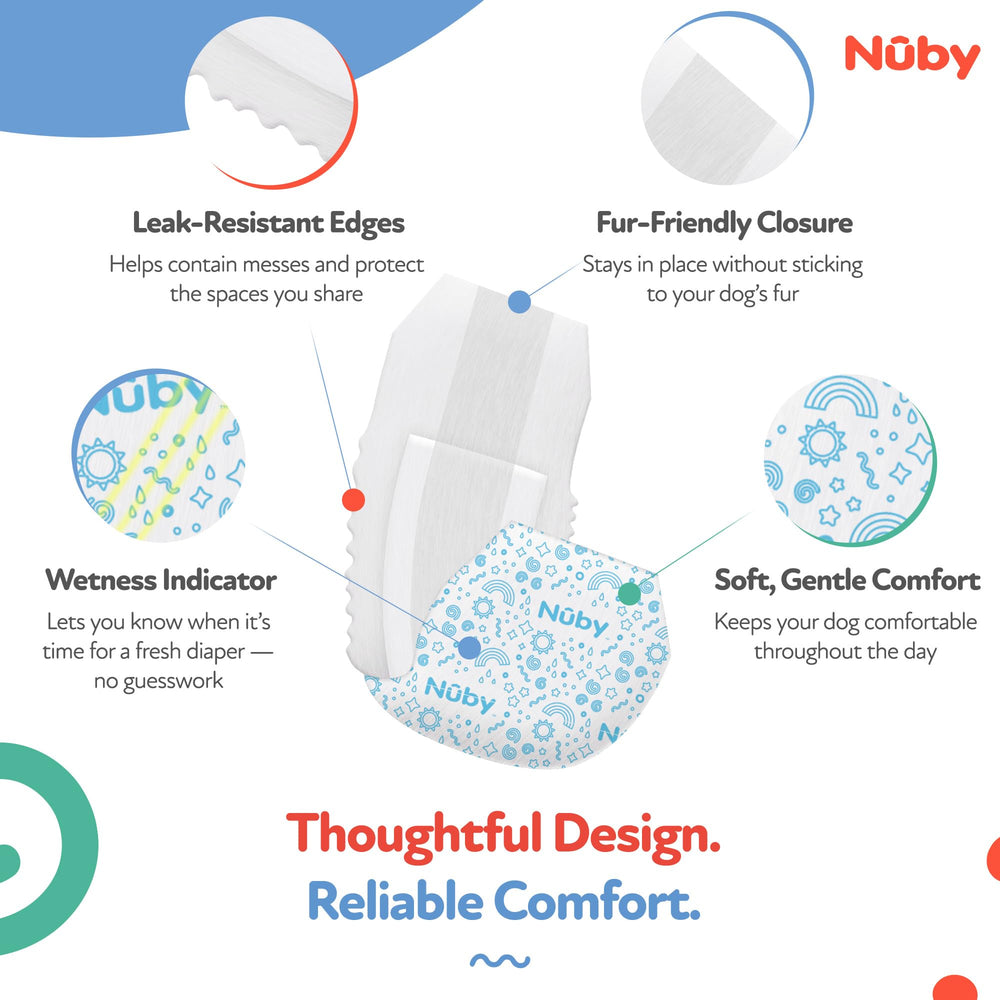 Nuby Pets wrap with adjustable fasteners for a secure, comfortable fit.
