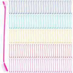 Nuenen dual-head pet toothbrush with long handle for easy reach.