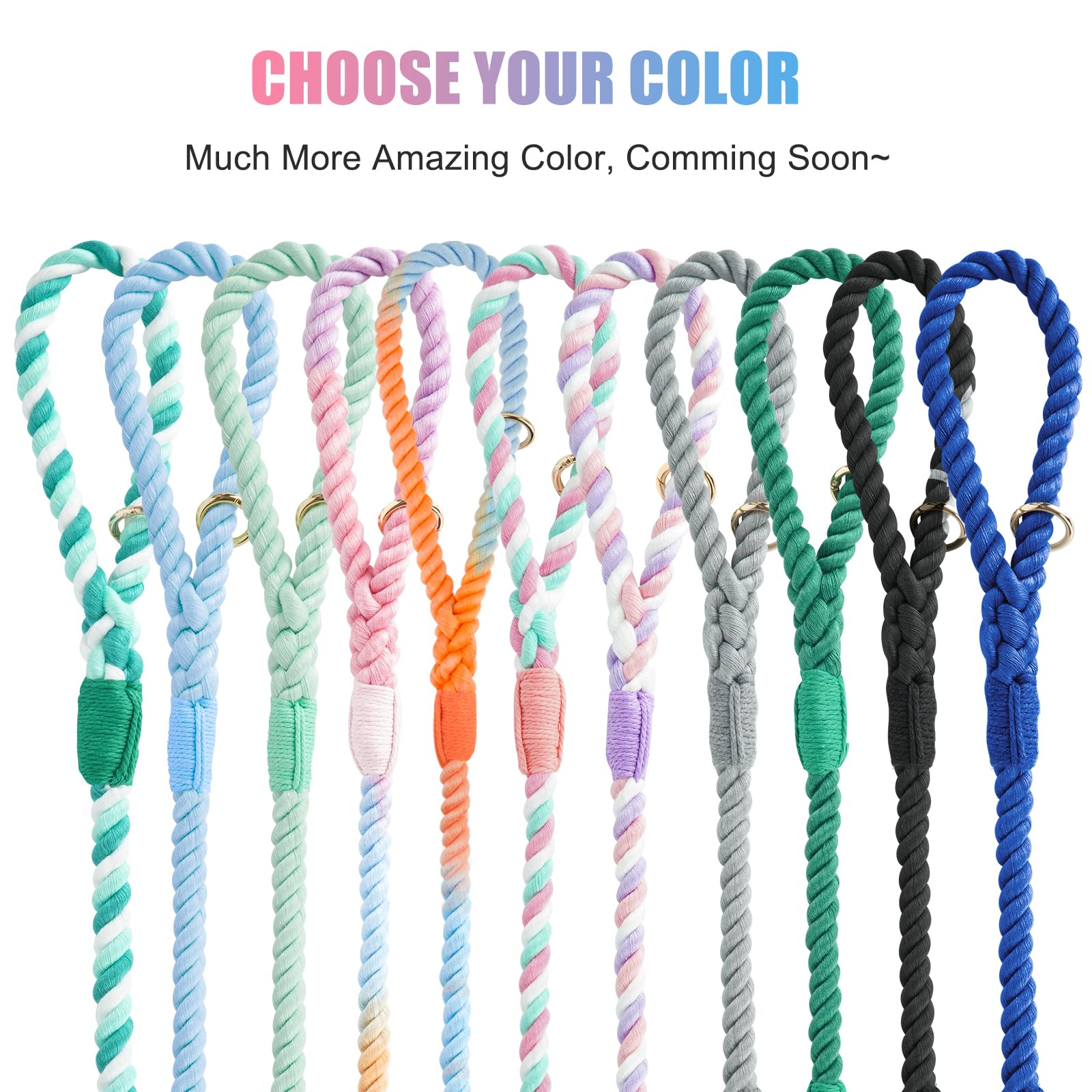 NUGUTIC dog leash 5ft-6ft close-up shows length versatility