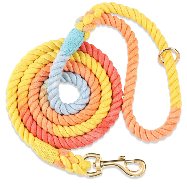 NUGUTIC braided cotton dog leash, 5ft, stylish for daily walks.