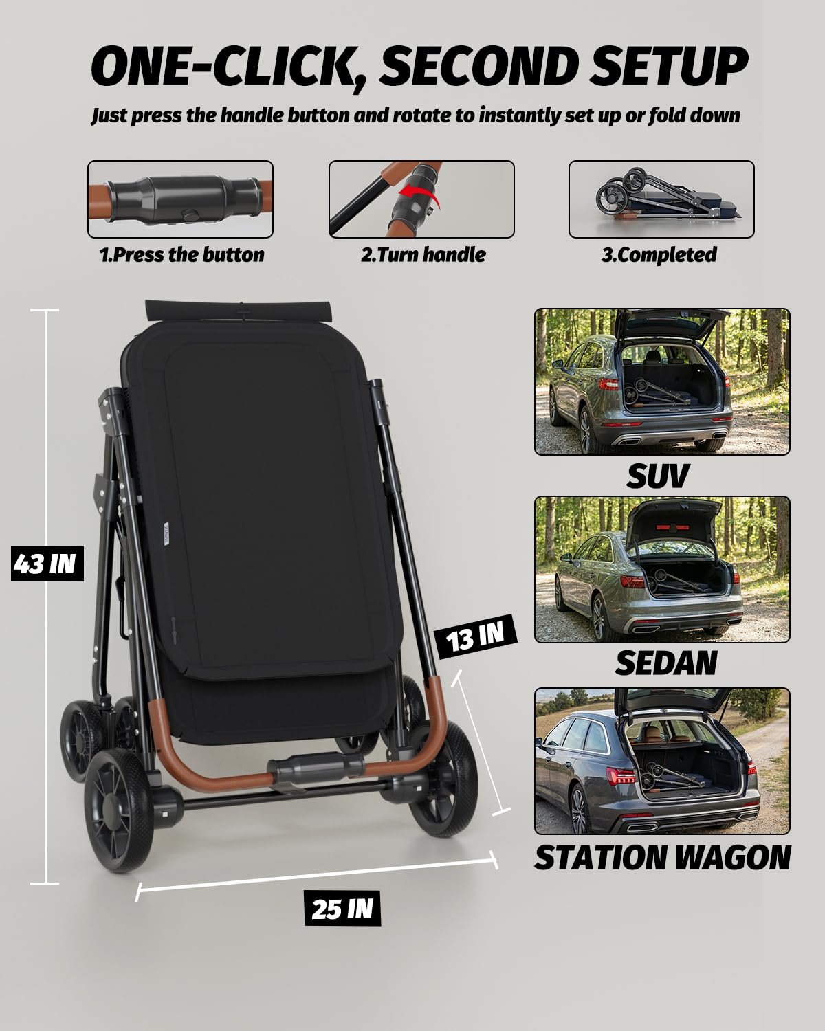 Anti-rust coated alloy frame on the NUGUTIC dog stroller