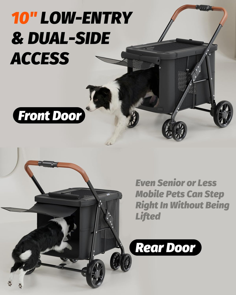 Breathable interior of the NUGUTIC stroller keeping pets comfortable