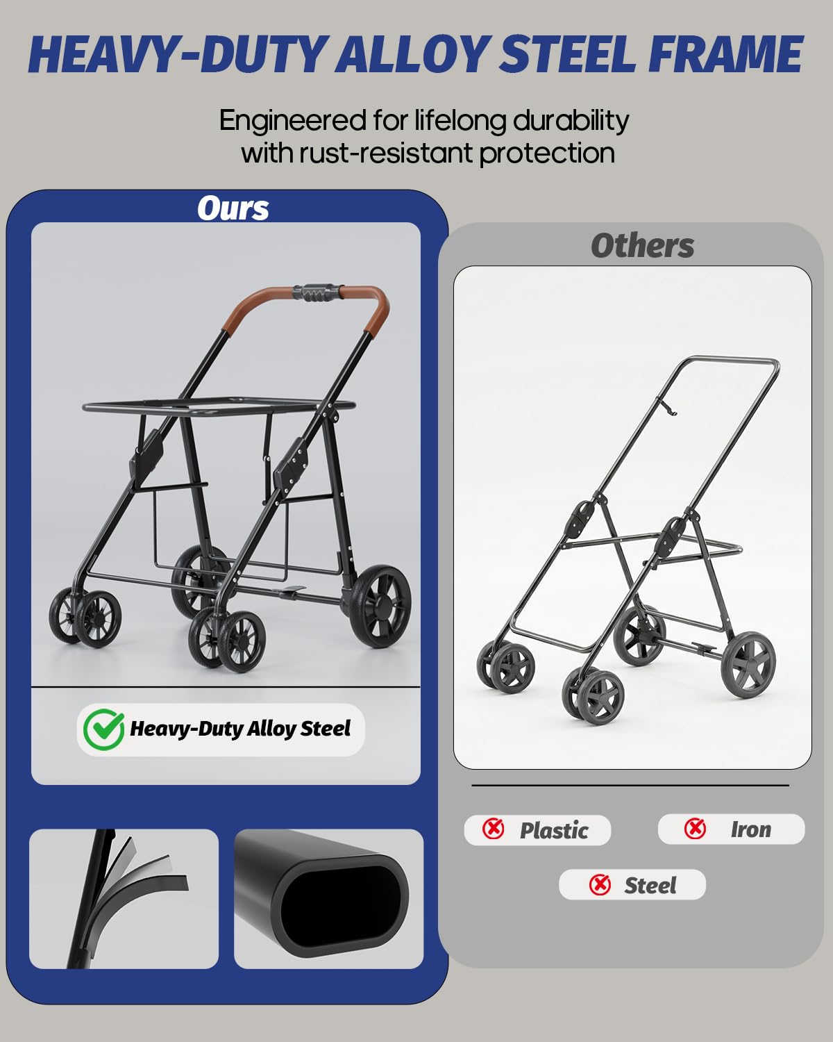 NUGUTIC stroller with safety ropes for added pet security