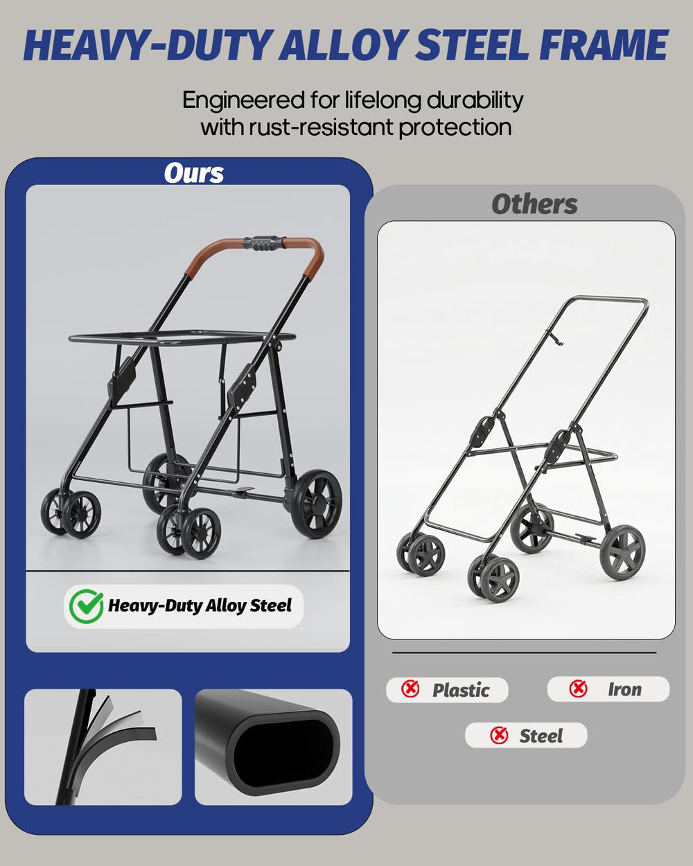 NUGUTIC stroller with safety ropes for added pet security
