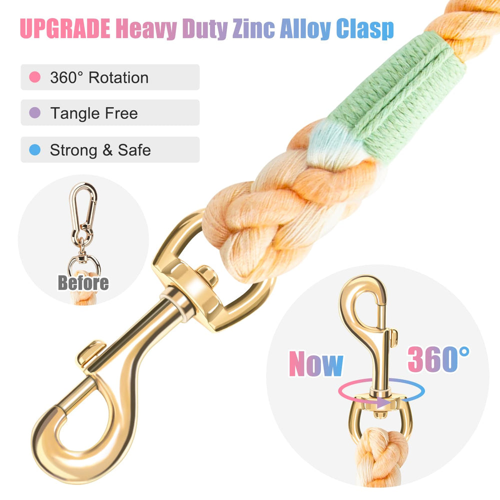 NUGUTIC leash comfort grip close-up demonstrates soft cotton for gentle handling