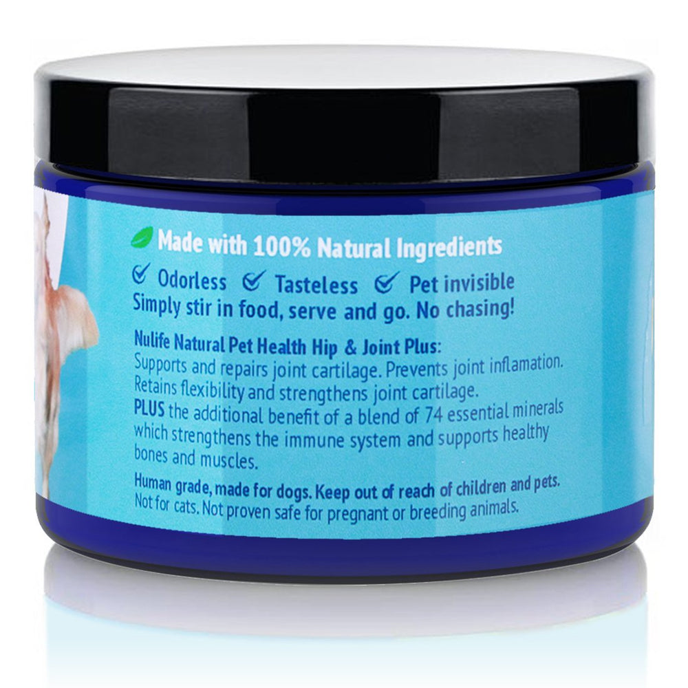 NuLife dog bowl scene with powder topping for simple mealtime routine.