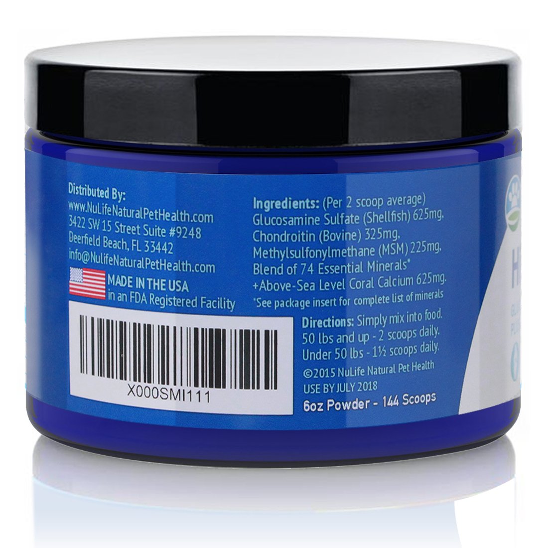 NuLife glucosamine-chondroitin-msm blend packaging highlights joint care.