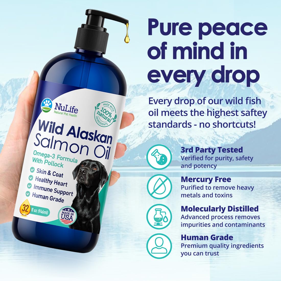 Sustainably sourced wild Alaskan salmon oil from NuLife