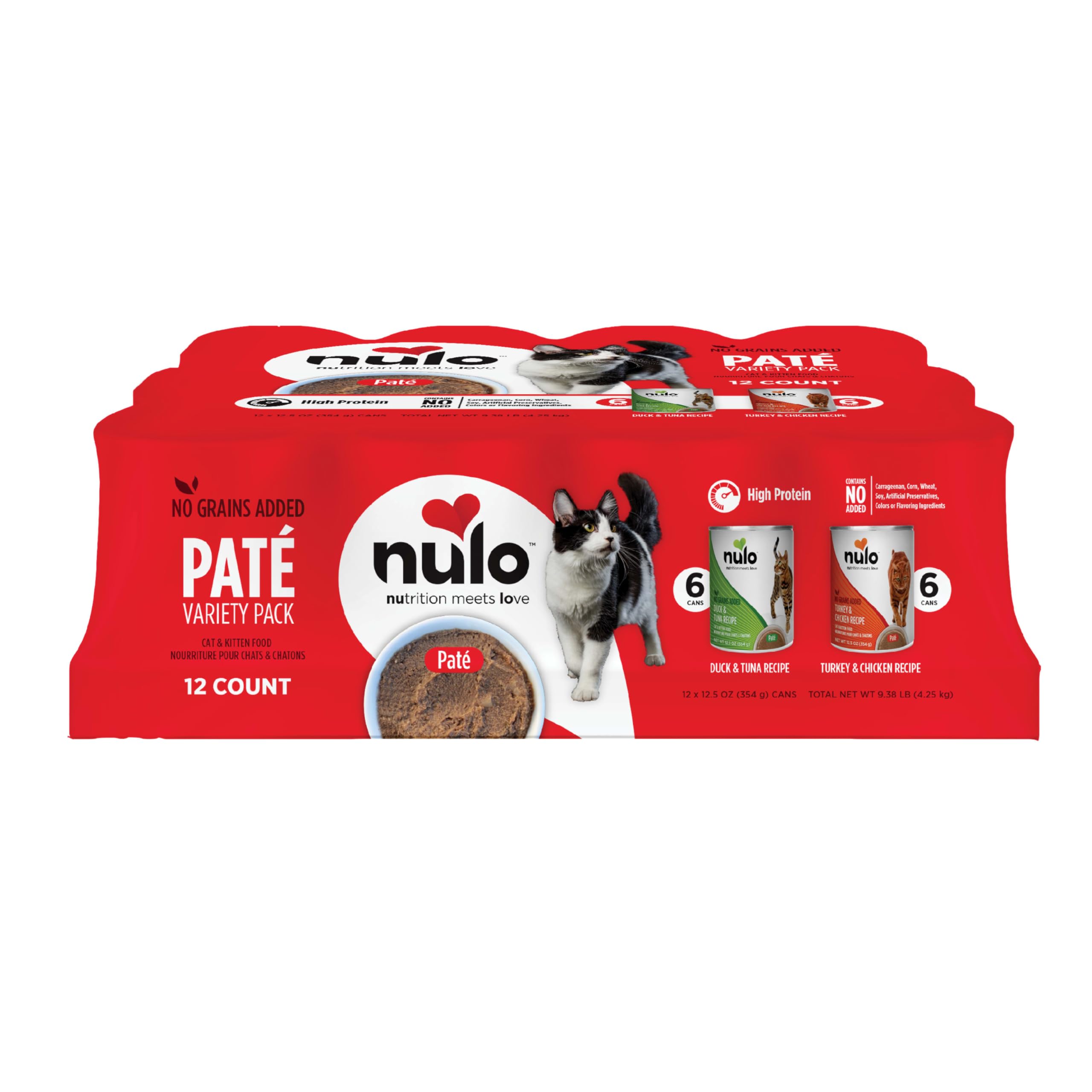 Nulo Balanced Nutrition illustration suggests energy and coat-friendly benefits