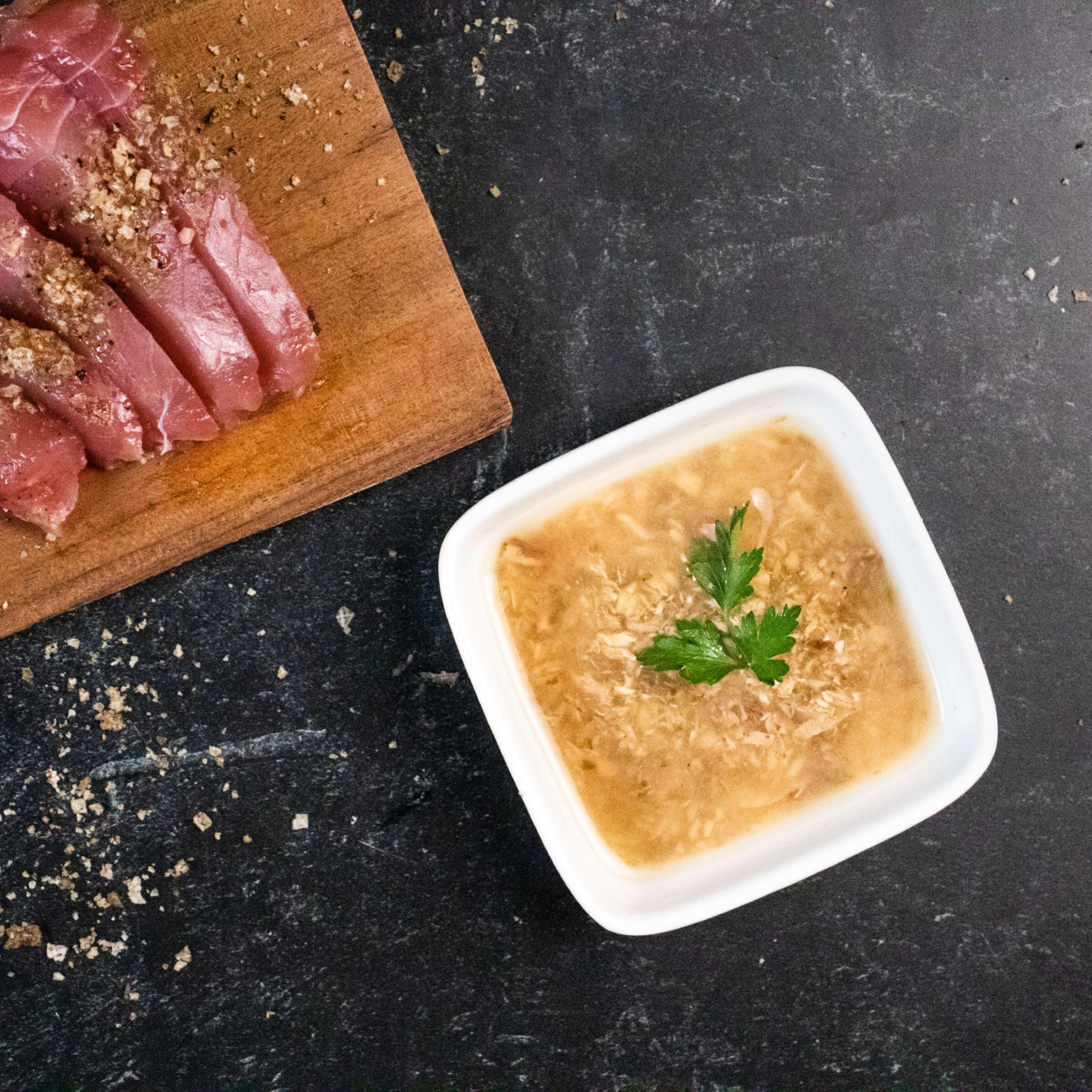 Nulo Chunky Cat Broth Pouches pairing with kibble or wet foods