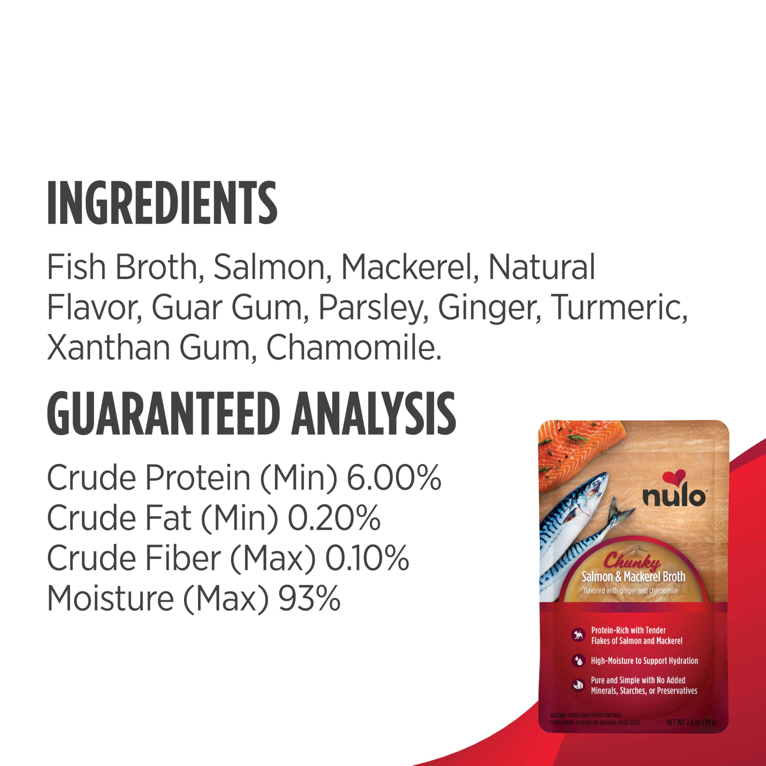 Nulo Chunky Cat Broth Pouches show tender chunks in savory broth