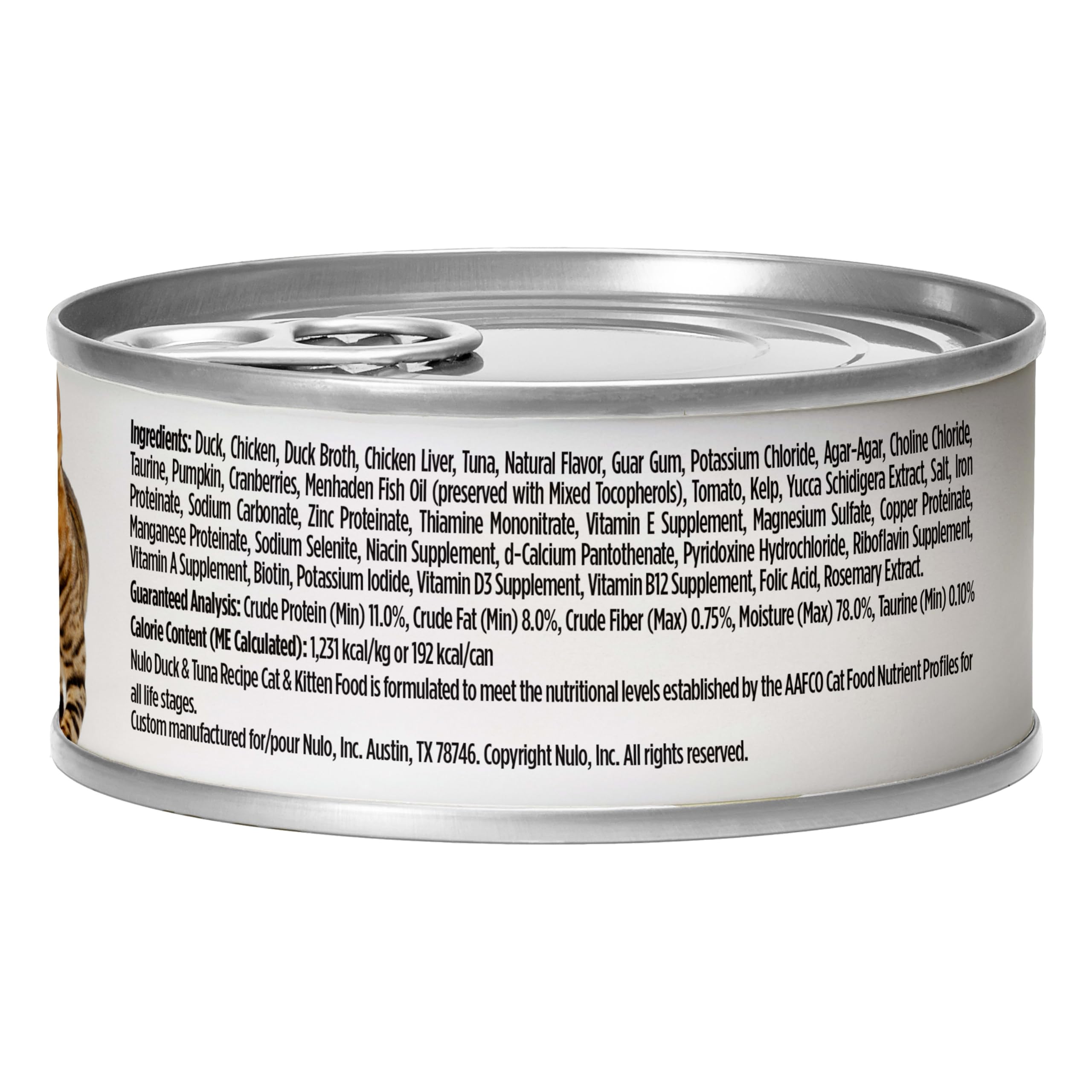 Nulo Duck & Tuna Pate cat-friendly serving for active cats.