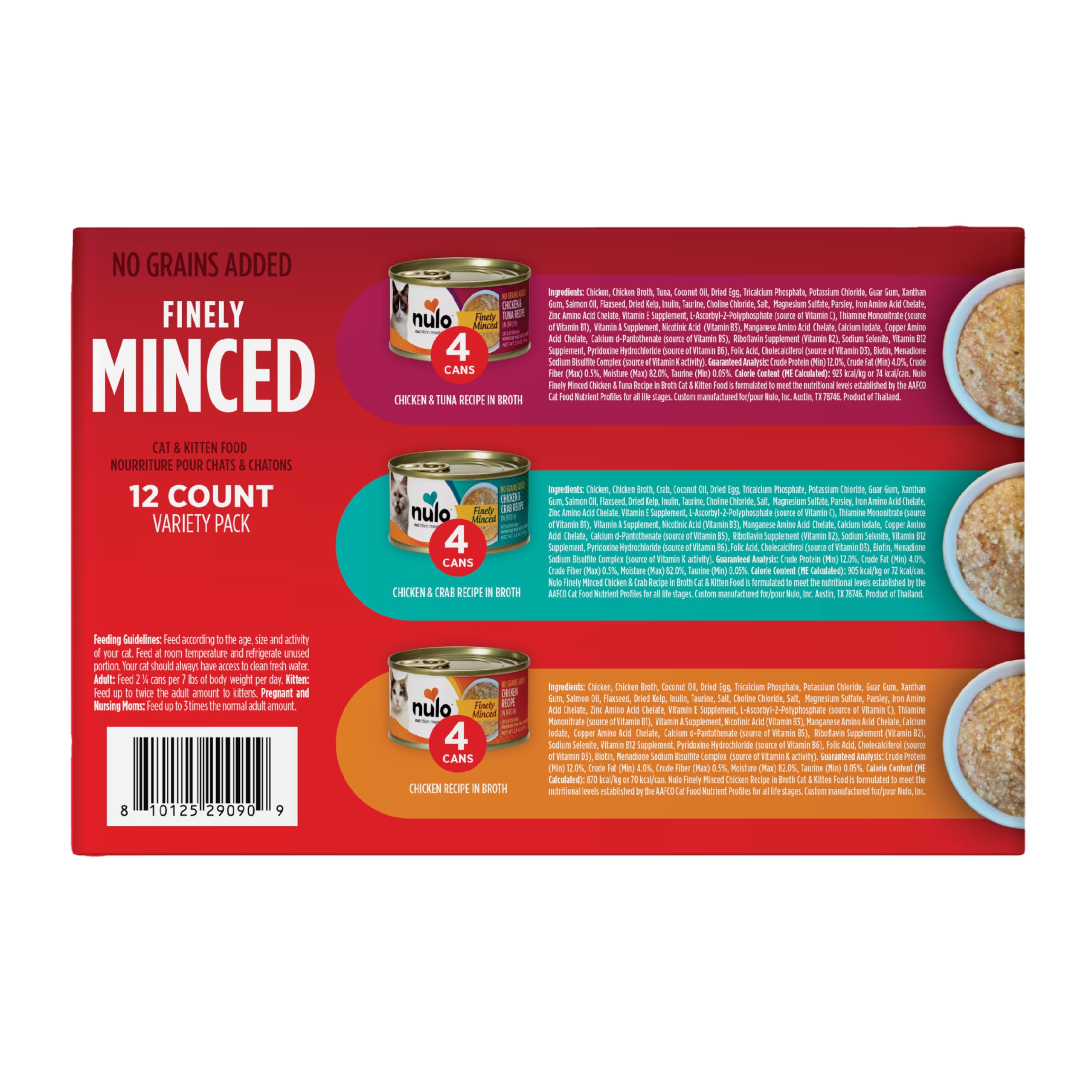 Nulo Finely Minced no-grain formula image underscores grain-free appeal.