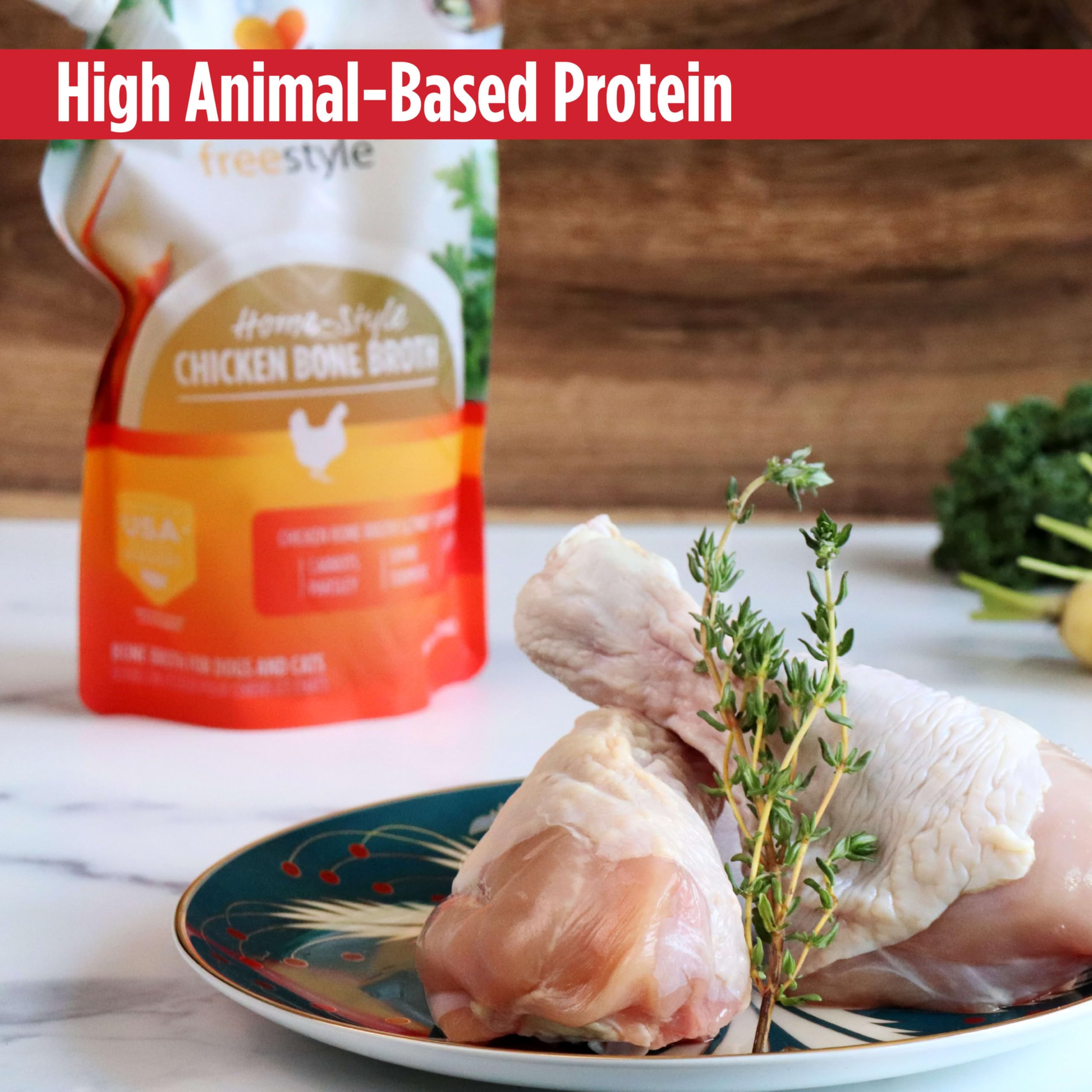 Nulo Freestyle Bone Broth natural ingredients with turmeric listed for added flavor.