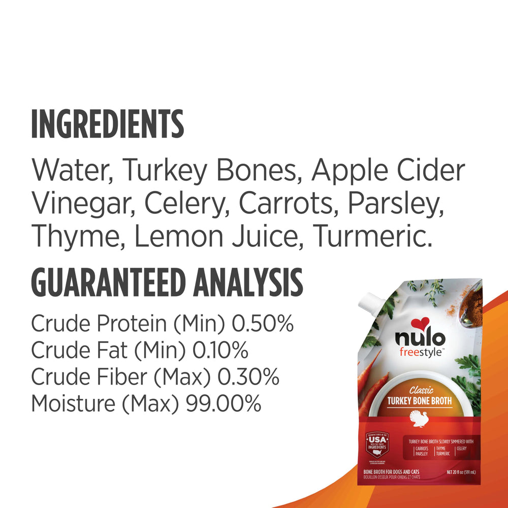 Nulo Freestyle Bone Broth USA-made label signals quality and safety for households.