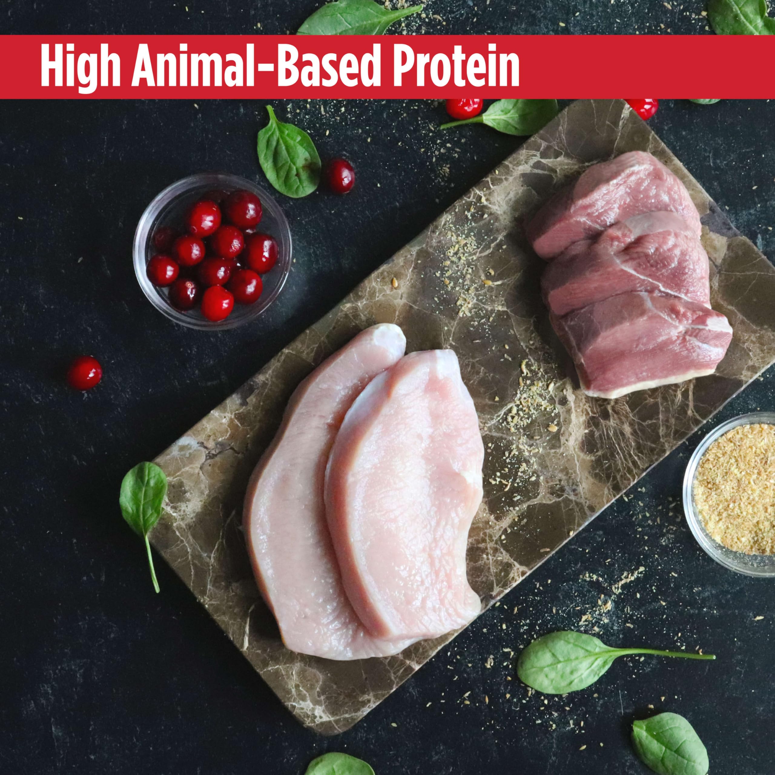 Nulo Freestyle Freeze-Dried Raw meal topper on kibble for flavor boost.