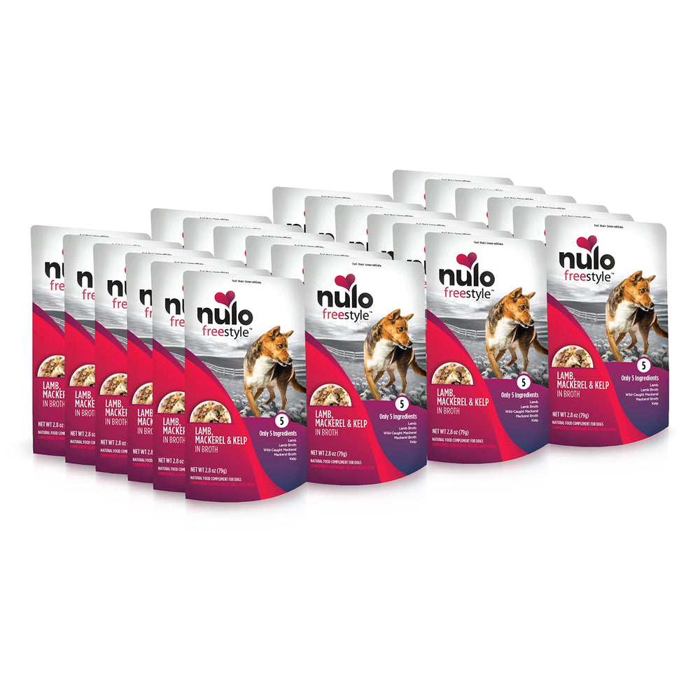 Nulo Freestyle packaging shows grain-free topper for meals and rotation