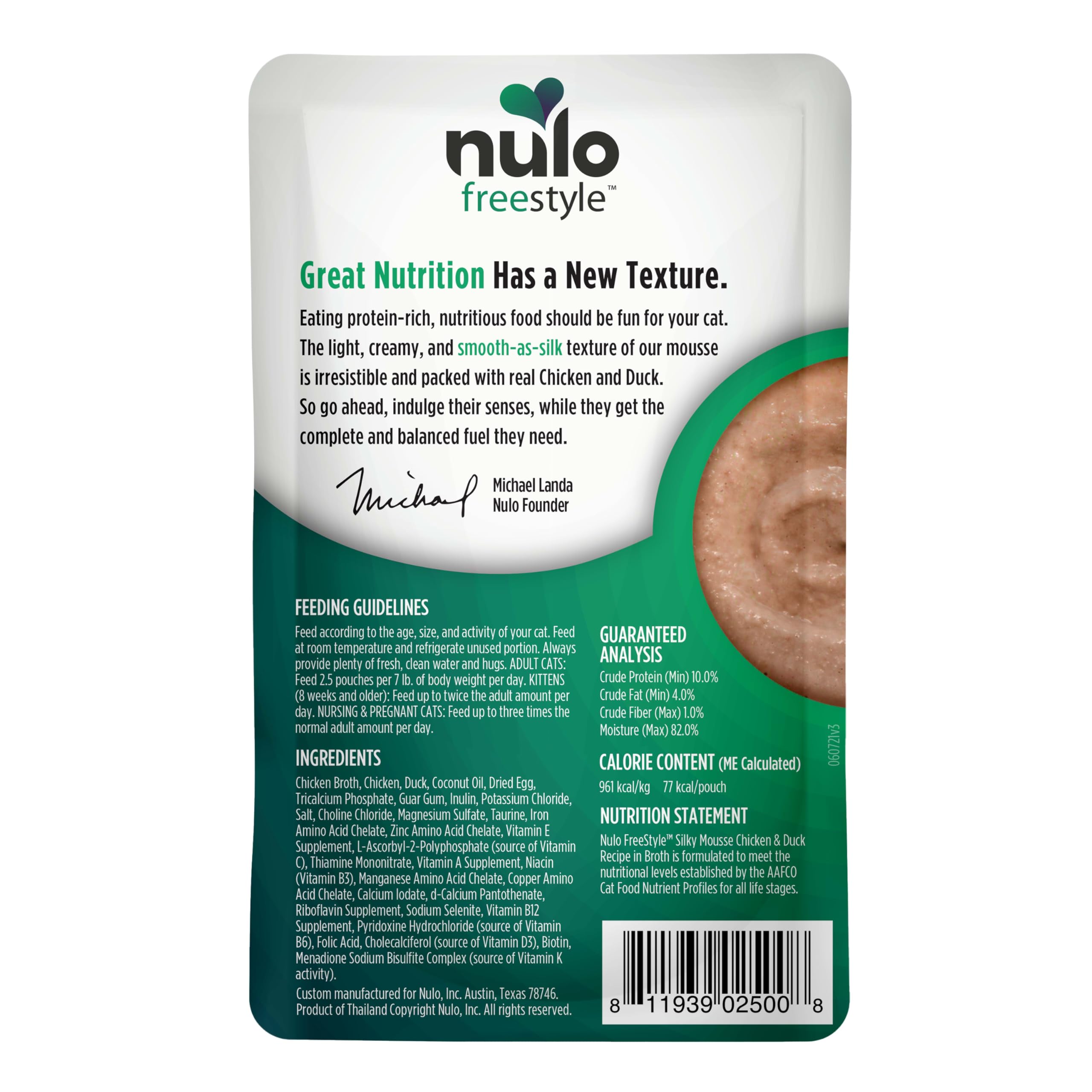 Nulo Freestyle mousse claims no corn, wheat gluten, or soy