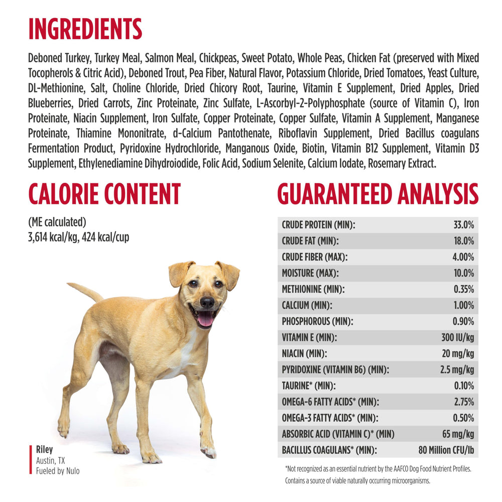 Nulo Freestyle packaging notes no chicken or egg ingredients