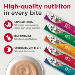 Nulo Freestyle Purees tuna-crab pour demonstrates easy, mess-free interactive feeding.