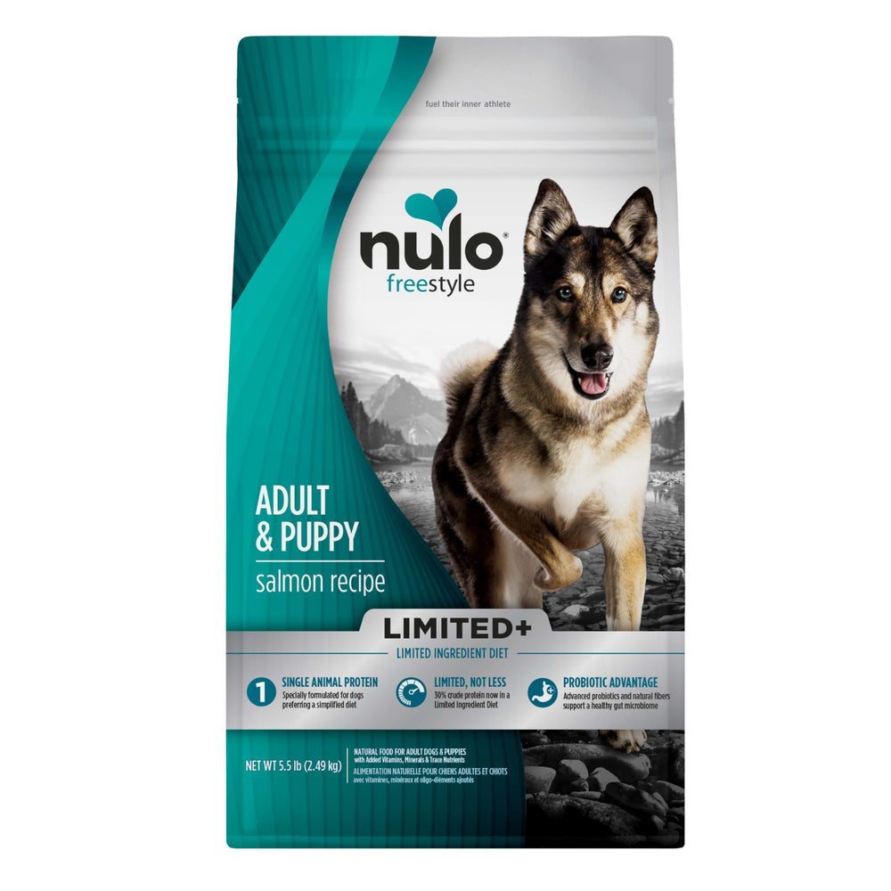 Nulo FreeStyle salmon first-ingredient bowl supports lean muscle.
