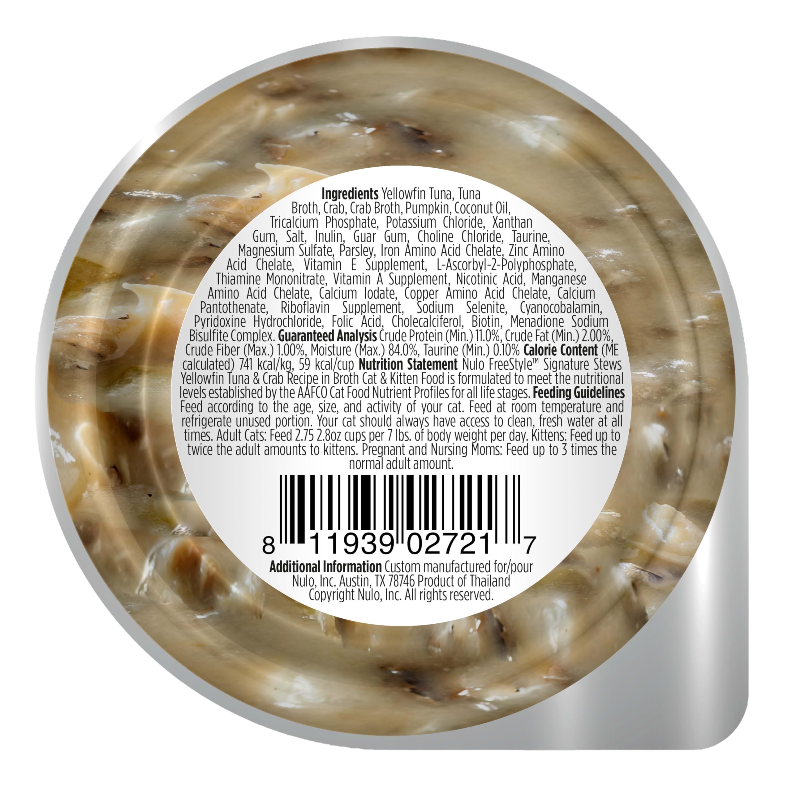 Nulo Freestyle Signature Stew cat-enjoyment-bowl depicts feline satisfaction at mealtime.