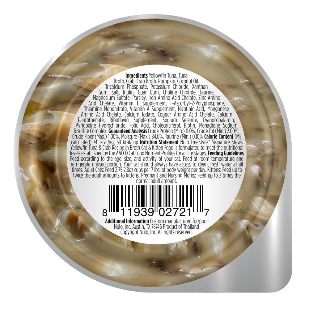 Nulo Freestyle Signature Stew cat-enjoyment-bowl depicts feline satisfaction at mealtime.