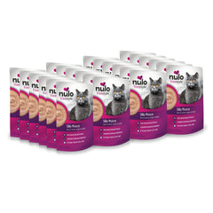 Nulo Freestyle Silky Mousse creamy texture close-up shows appealing cat food.