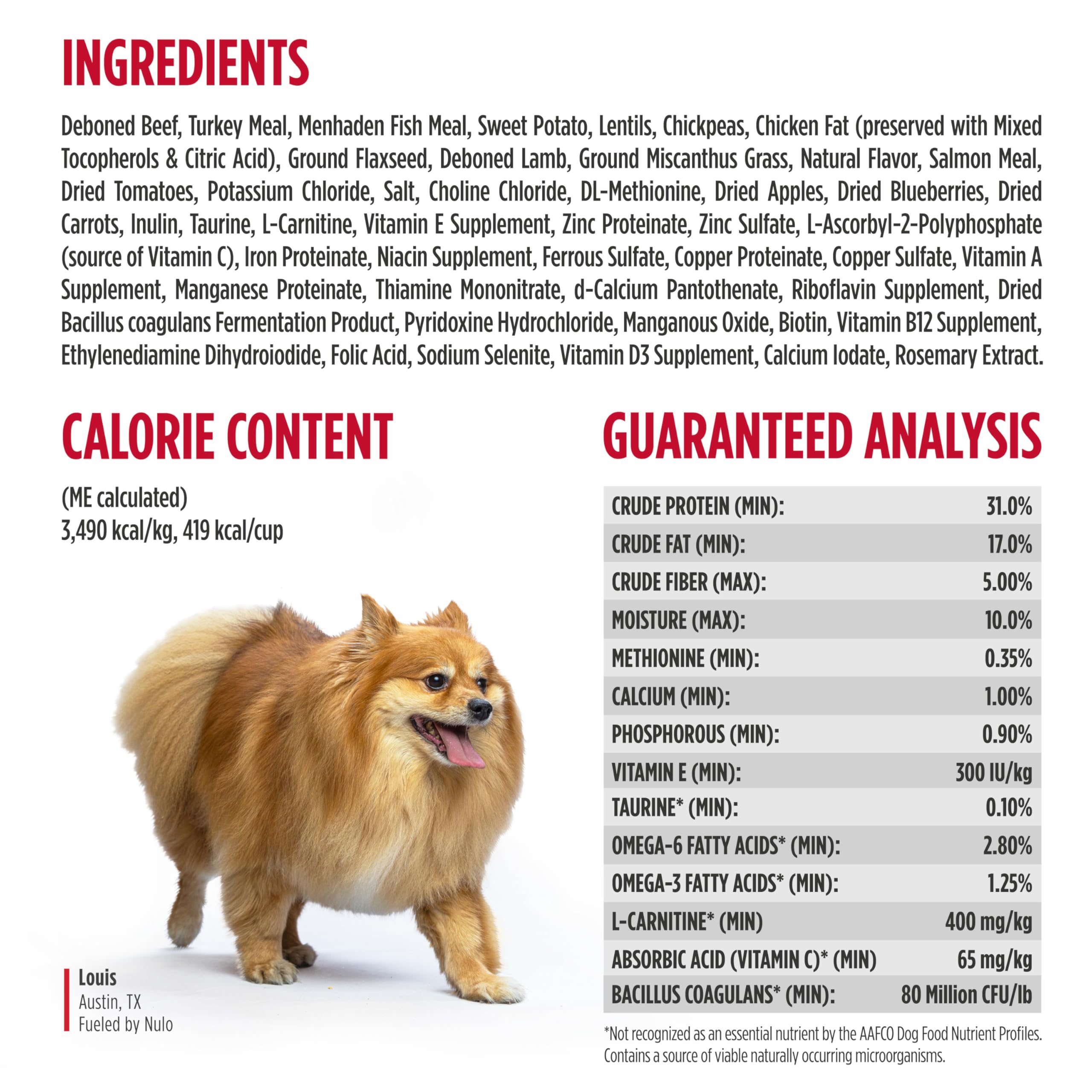 Nulo Freestyle small breed grain-free recipe suitable for sensitive stomachs