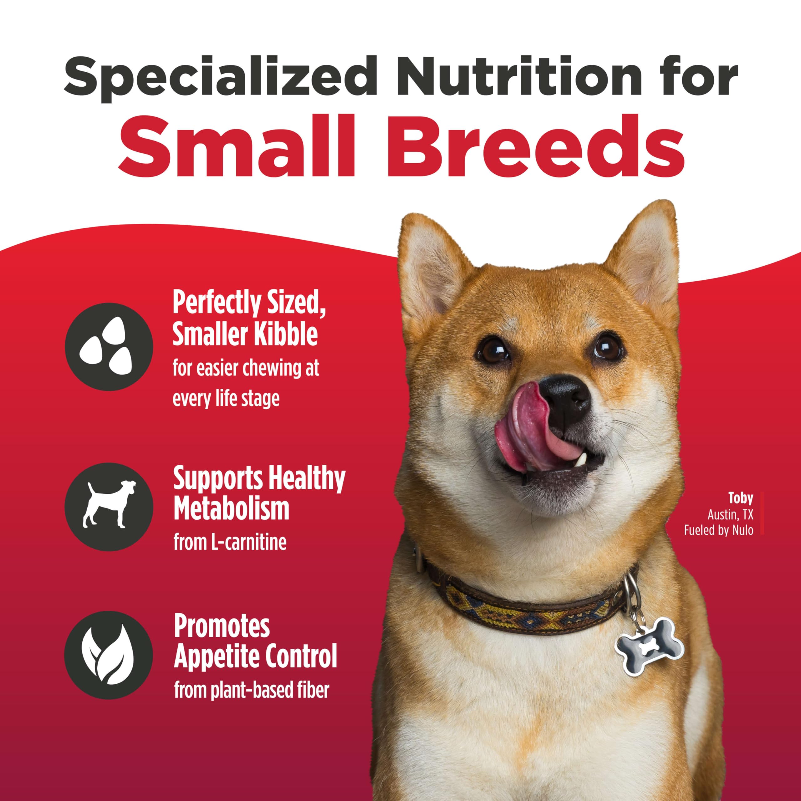 Nulo Freestyle small breed kibble with omega fatty acids promoting coat health
