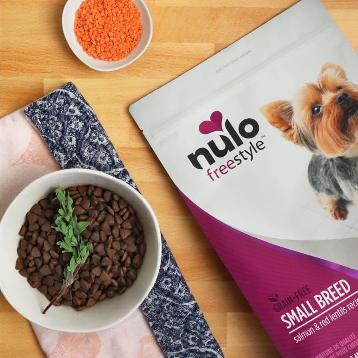 Packaging design highlights grain-free formula and limited ingredients.