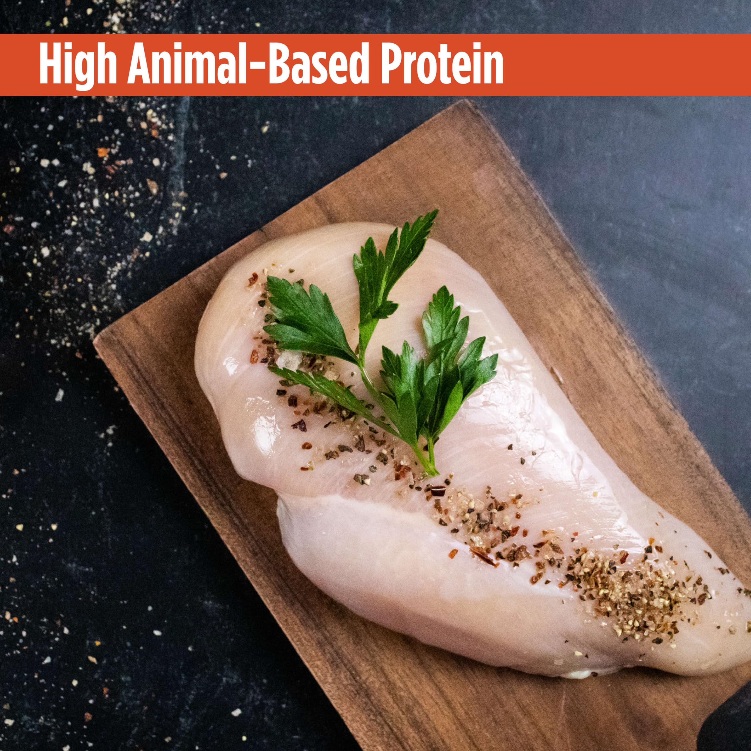 Illustration of Nulo Freestyle turkey, chicken, and liver highlights high-protein grain-free recipe.
