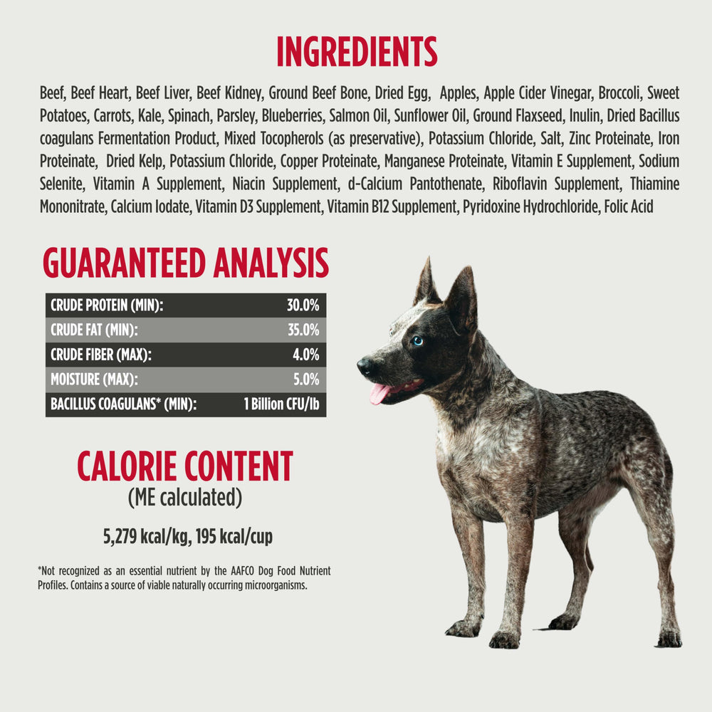 Sprinkling Nulo Freeze-Dried Beef with Apples over kibble for flavor boost.