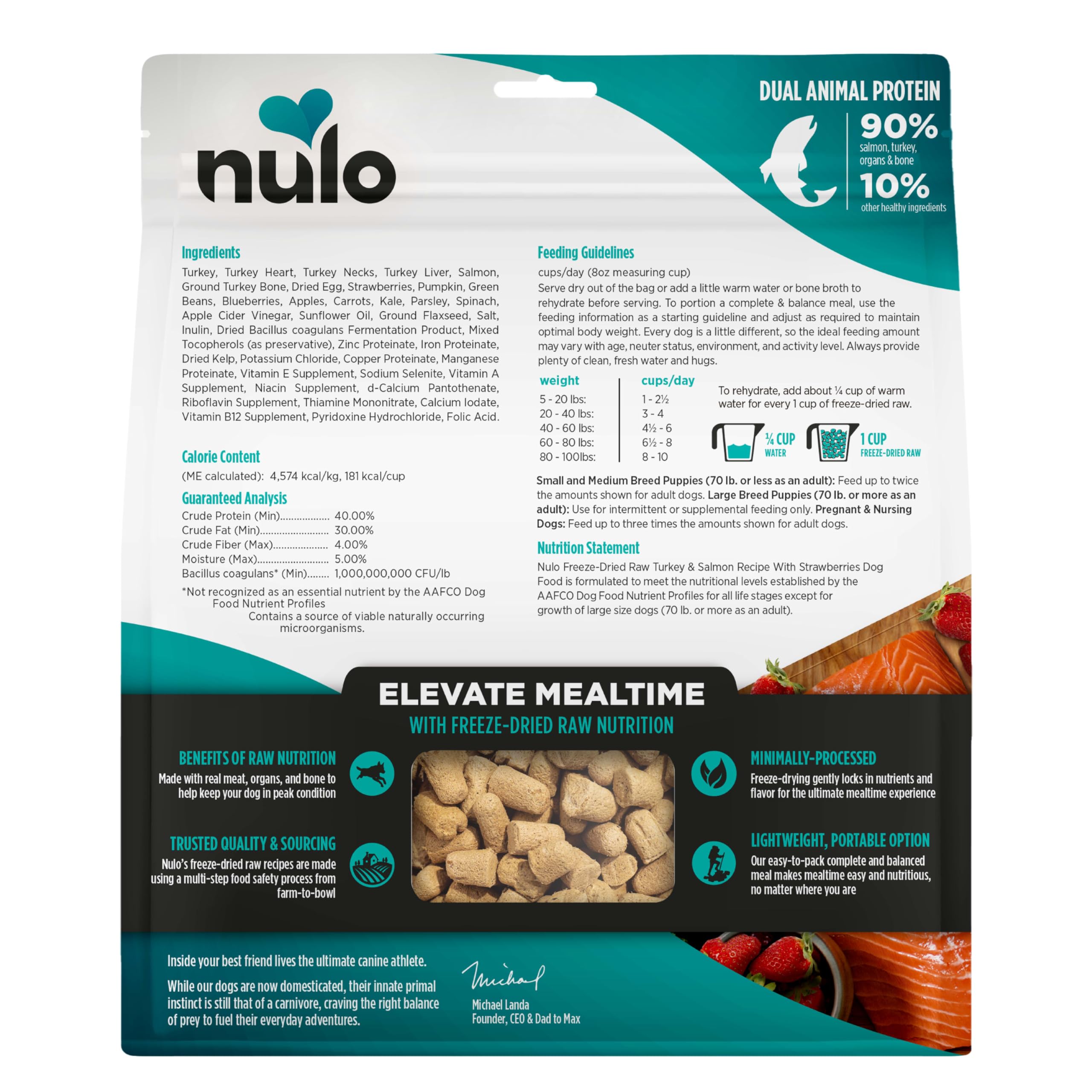 Dog meal time serve featuring Nulo freeze-dried raw for easy feeding