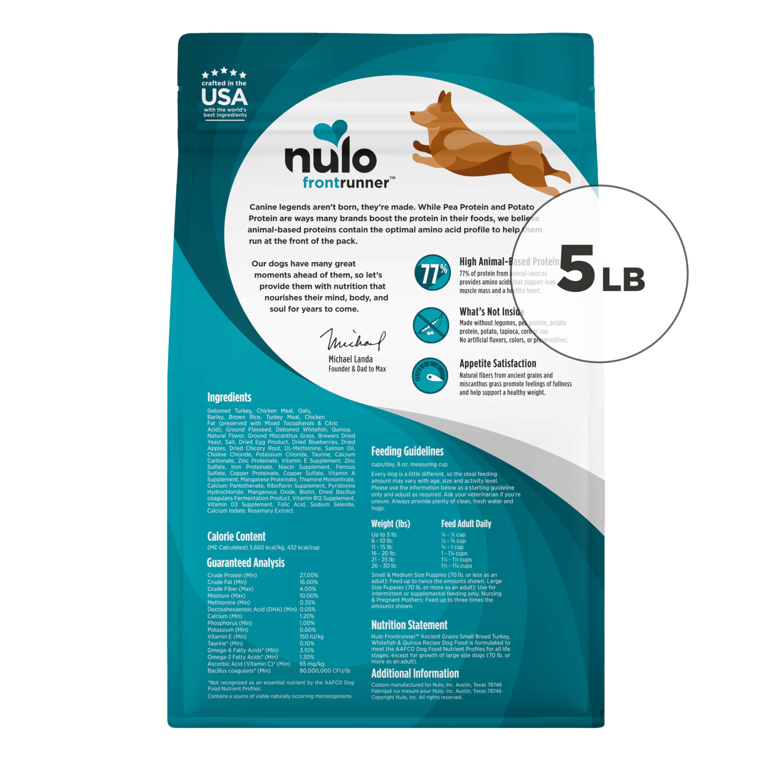 Nulo Frontrunner small kibble aids easy chewing for toy breeds.