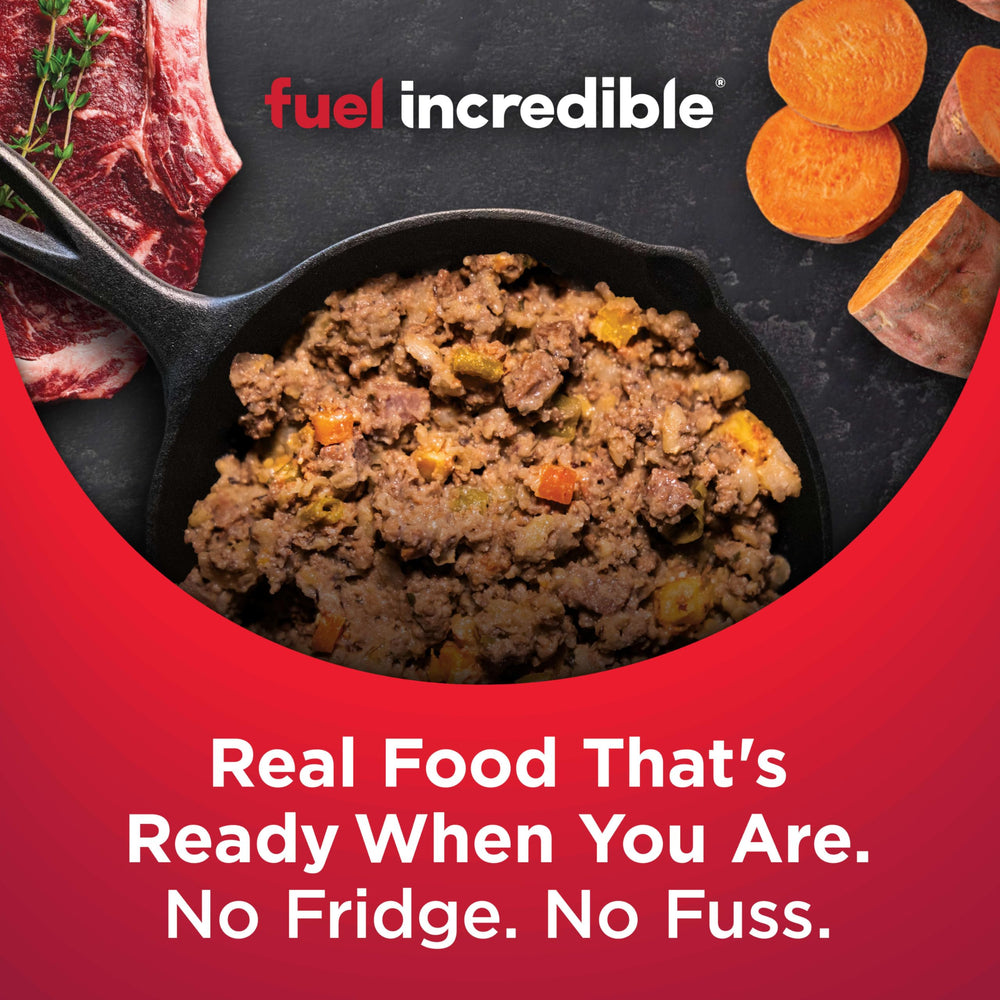 Nulo Gently-Cooked Meals shelf-stable packaging for easy storage.
