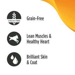 Nulo grain-free chicken dog food label front highlights grain-free formula.