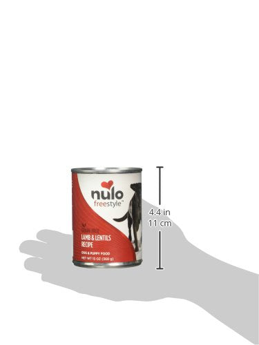 Nulo ingredients show lamb turkey salmon with lentils and carrots for balanced nutrition.