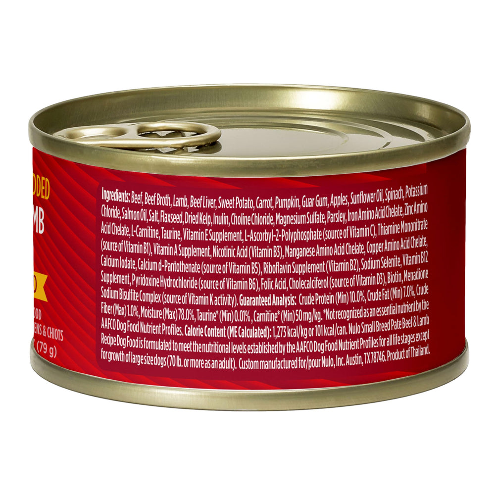 Puppy and adult dog enjoying Nulo meals with no grains for steady energy