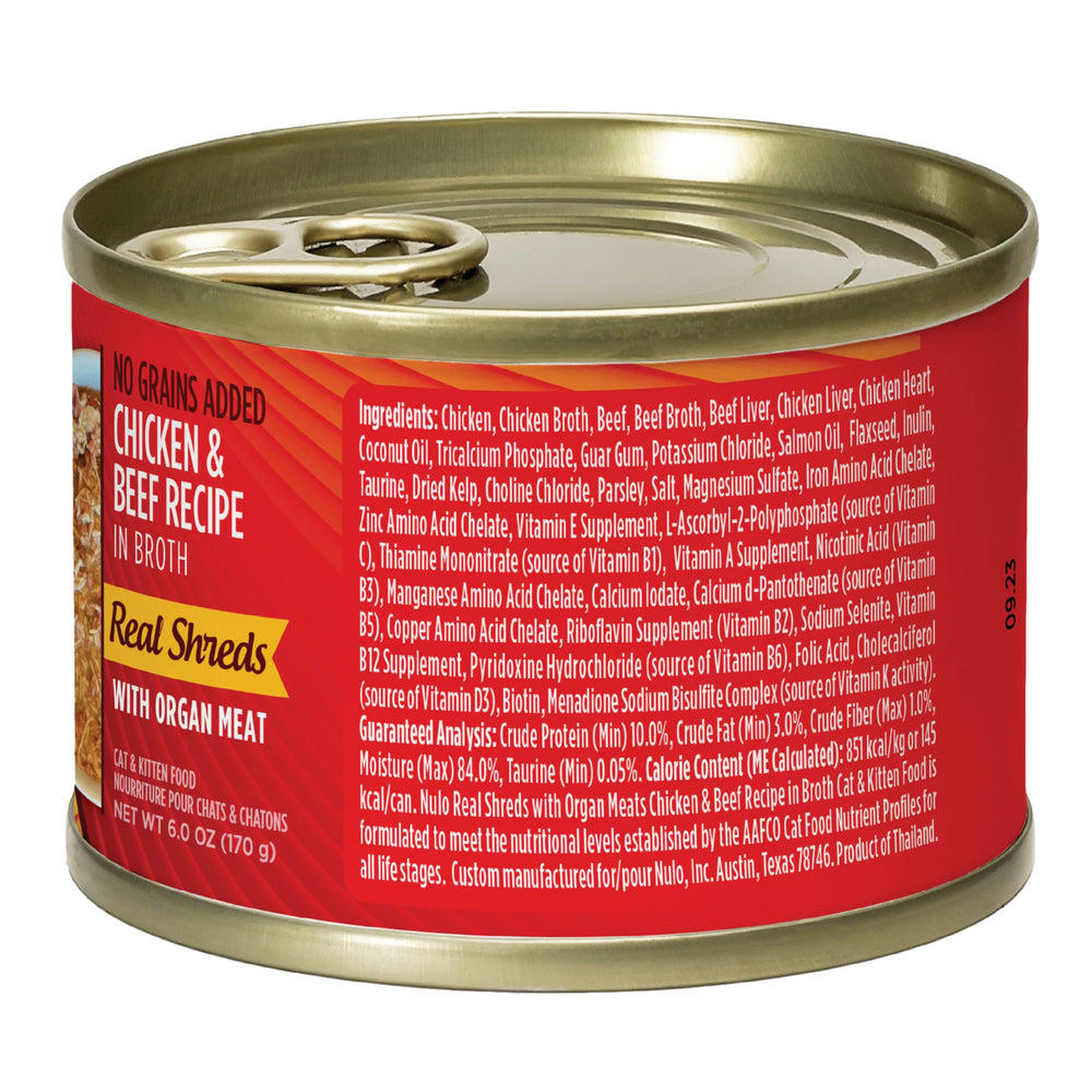Nulo Real Shreds can and spoon image conveys convenient, portion-controlled serving options.