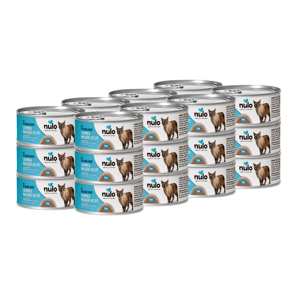 Nulo Salmon & Mackerel Pate can front for adult cats' premium protein