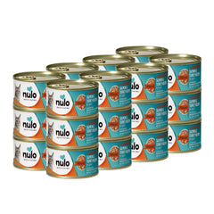 Nulo Salmon and Turkey minced wet cat food pack shows grain free protein for active cats
