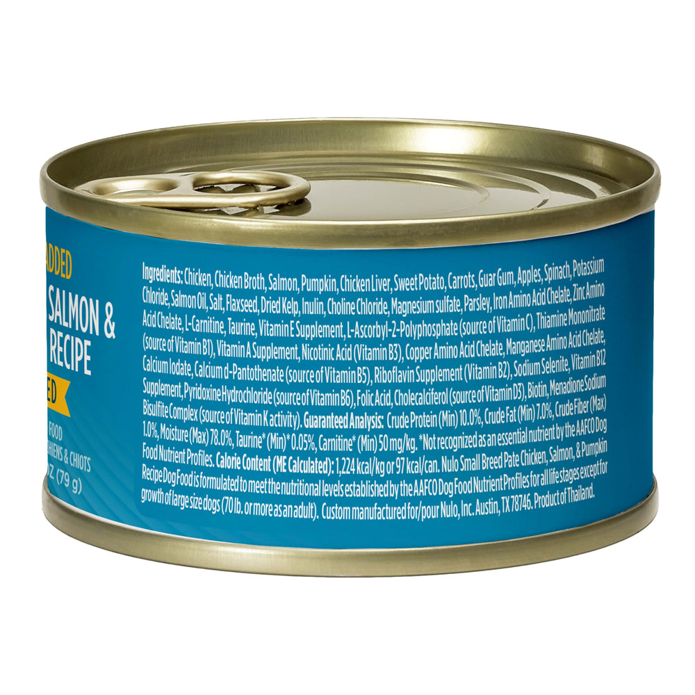 Nulo small breed pate brand packaging showcases premium recipe