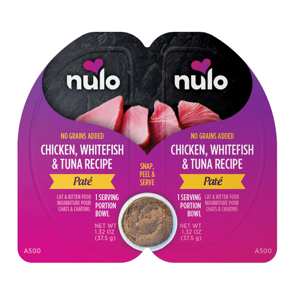 Nulo Split Cup pate texture close-up highlighting silky paté with real chicken, whitefish, and tuna