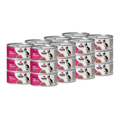 Nulo Trout & Salmon Pate 24-pack cans with savory gravy entice picky cats