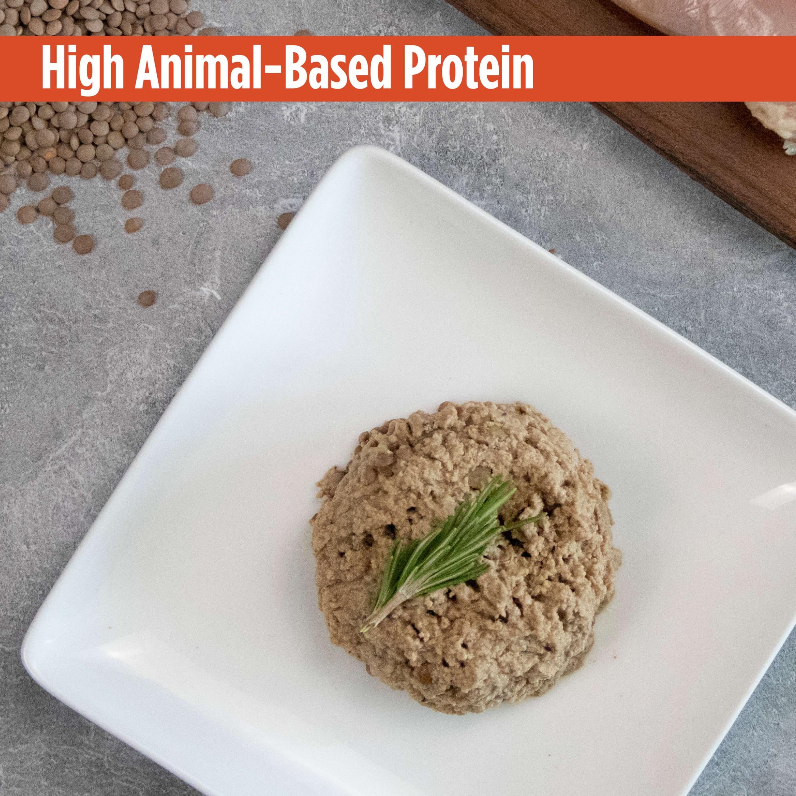 Nulo grain-free turkey meal with peas highlights balanced nutrition.