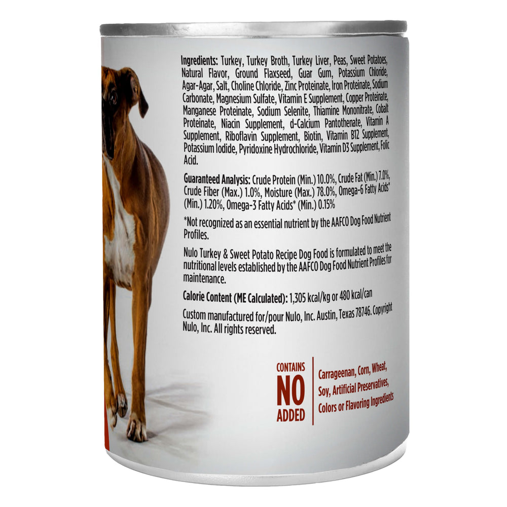 Savory aroma of Nulo wet food nudges dogs toward mealtime.