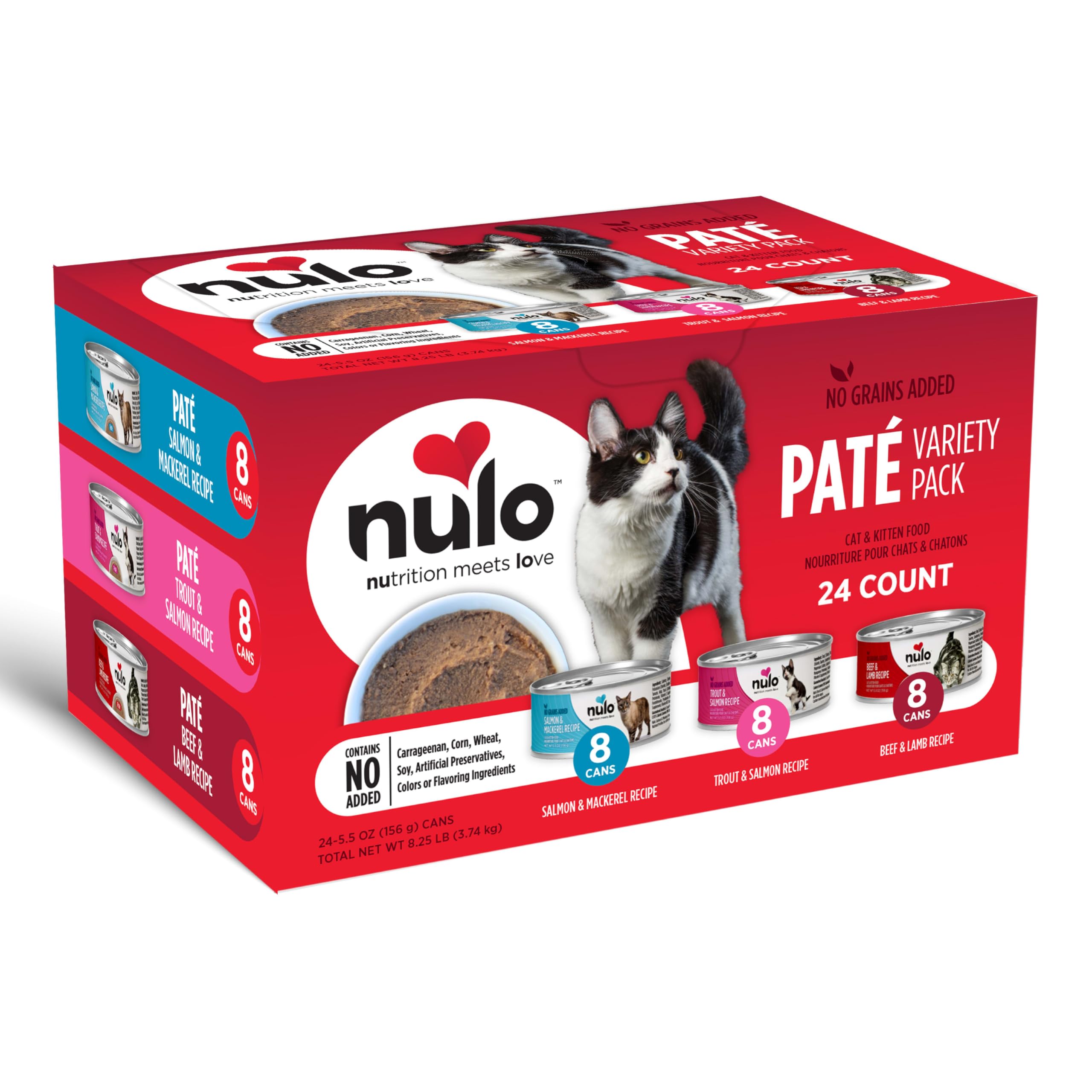 Nulo Variety Pack Pate collection shown for convenient, rotation-friendly feeding.