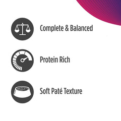 Nulo wet cat food pate texture shows smooth pate for easy serving.